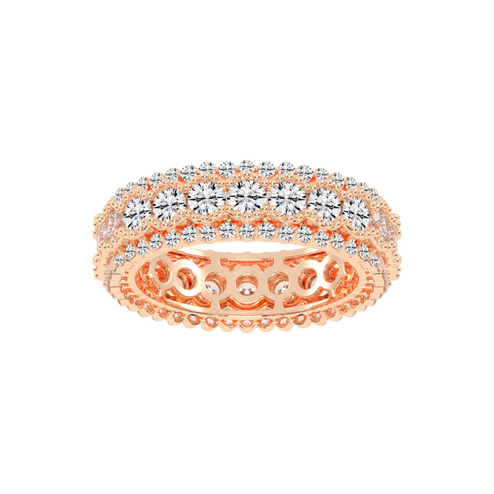 Valenne Three Row Round Cut Lab Diamond Ring