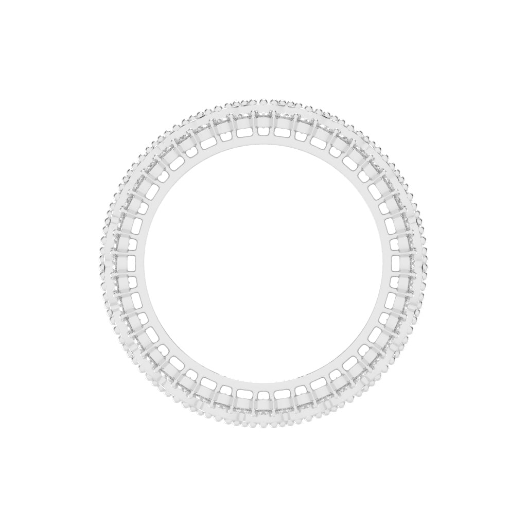 Valenne Three Row Round Cut Lab Diamond Ring