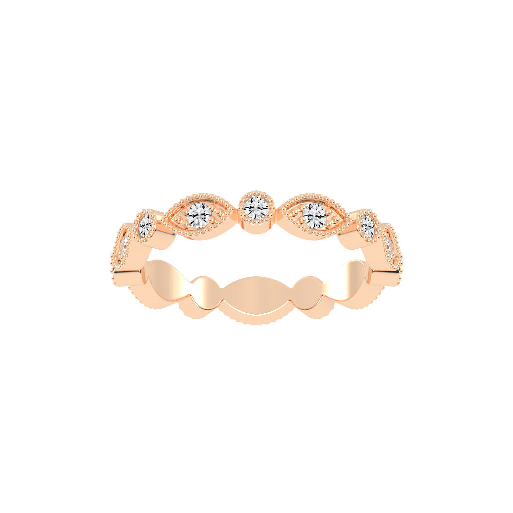 Alouette Bezel Set Round & Leaf Cut Lab Diamond Ring