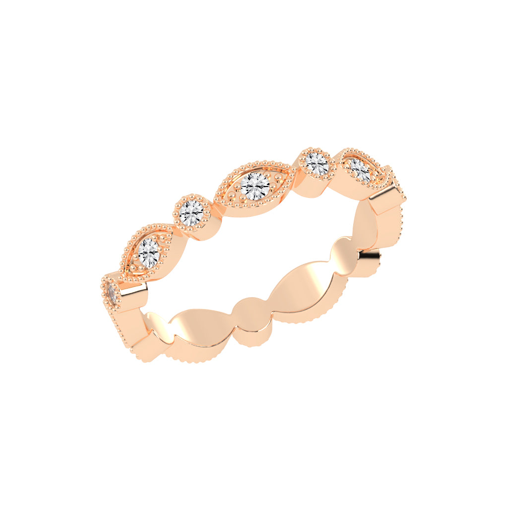 Alouette Bezel Set Round & Leaf Cut Lab Diamond Ring