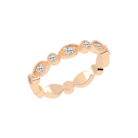 Alouette Bezel Set Round & Leaf Cut Lab Diamond Ring