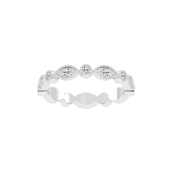 Alouette Bezel Set Round & Leaf Cut Lab Diamond Ring