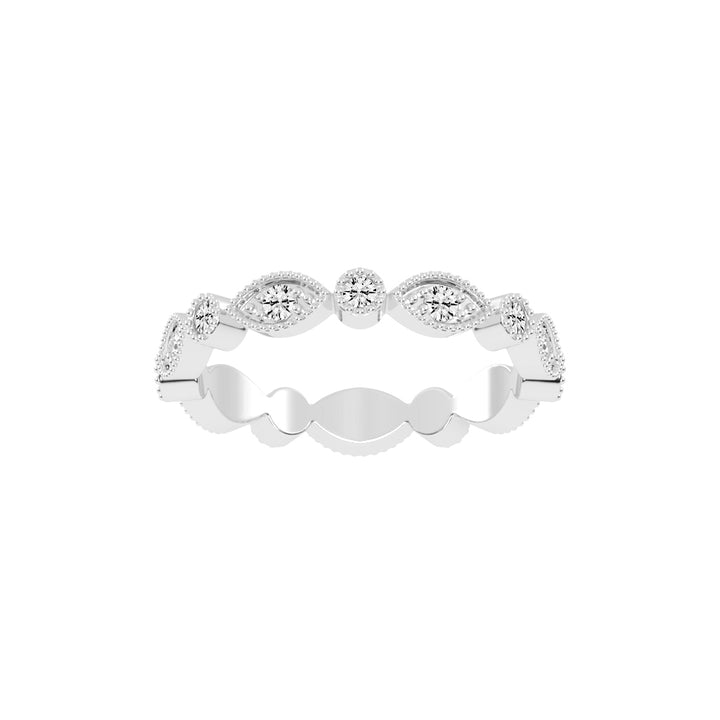 Alouette Bezel Set Round & Leaf Cut Lab Diamond Ring