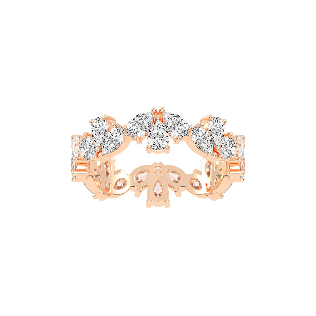 Ornavia Pear Cut Eternity Lab Diamond Ring