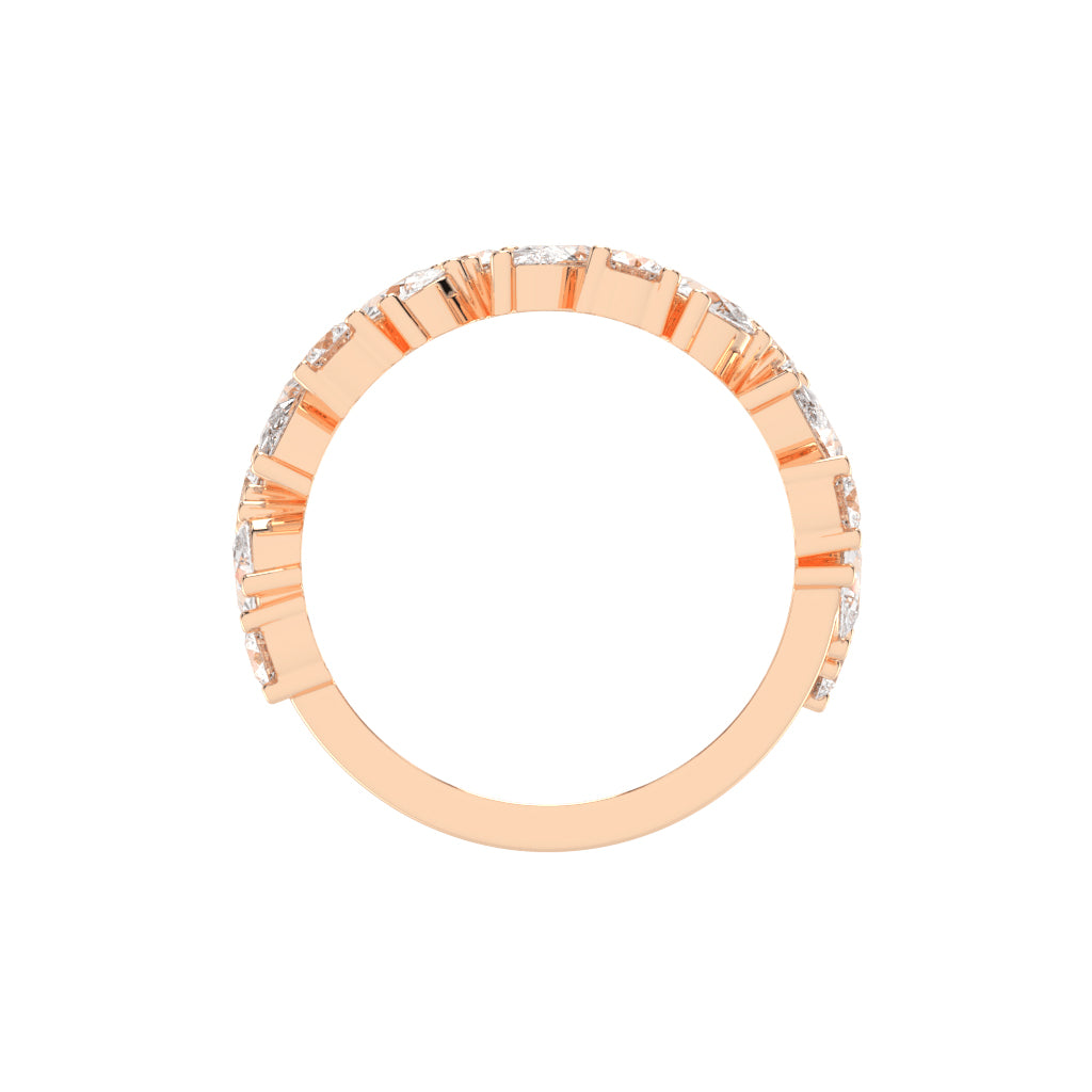 Vespera Three Prong Pear  Round Cut Eternity Diamond Ring