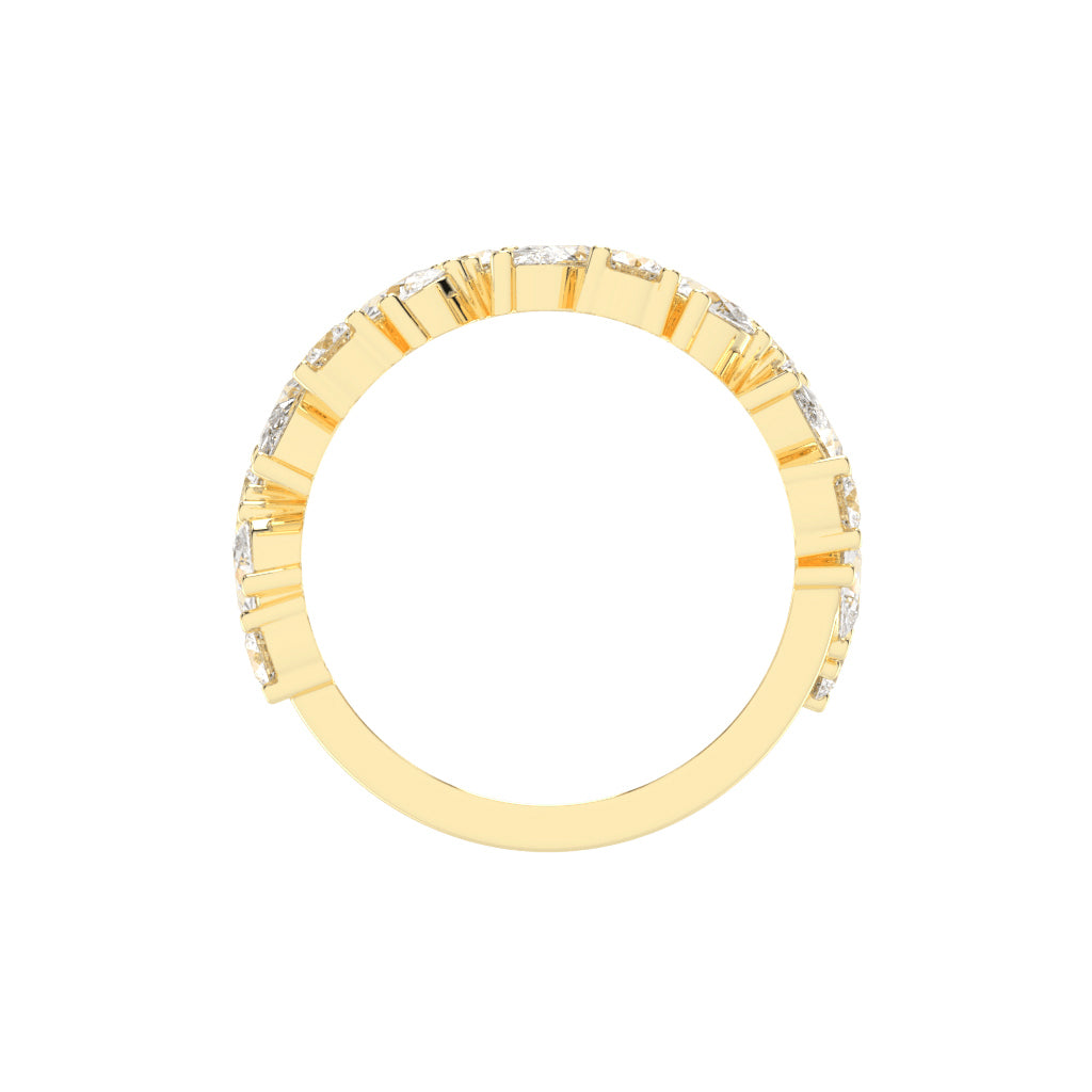 Vespera Three Prong Pear  Round Cut Eternity Diamond Ring