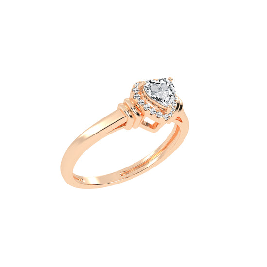 Deliquea Cathedral Heart Shape Delicate Lab Diamond Ring