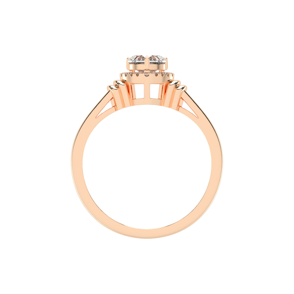 Deliquea Cathedral Heart Shape Delicate Lab Diamond Ring