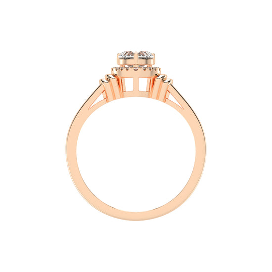 Deliquea Cathedral Heart Shape Delicate Lab Diamond Ring