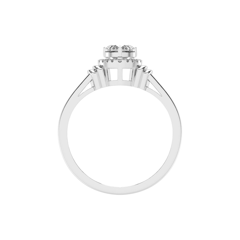 Deliquea Cathedral Heart Shape Delicate Lab Diamond Ring
