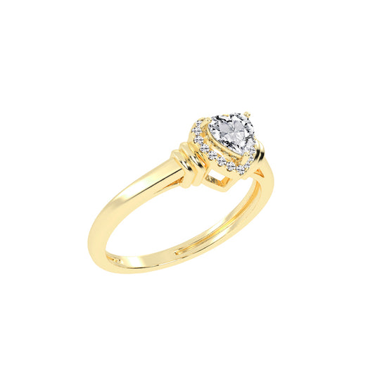 Deliquea Cathedral Heart Shape Delicate Lab Diamond Ring