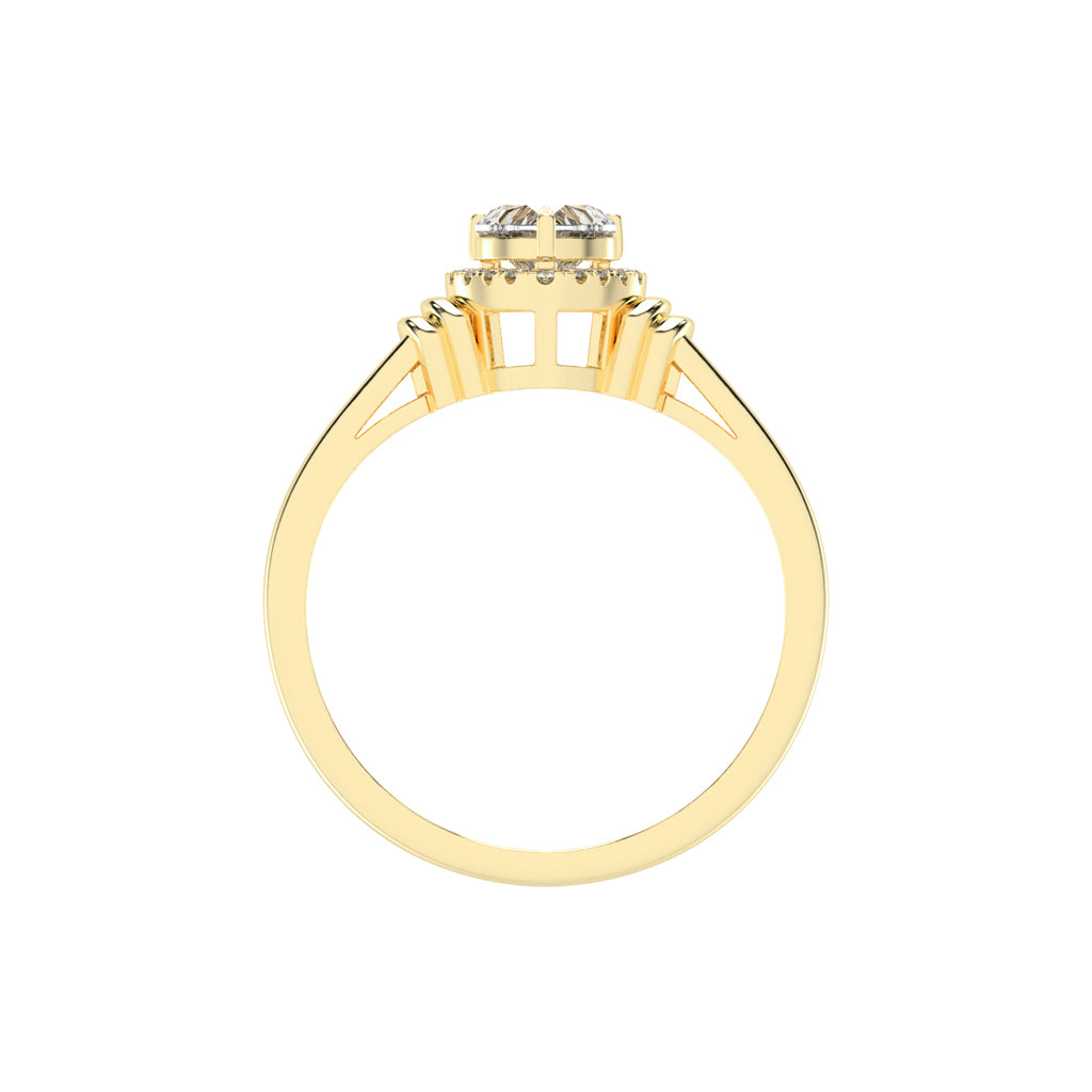 Deliquea Cathedral Heart Shape Delicate Lab Diamond Ring
