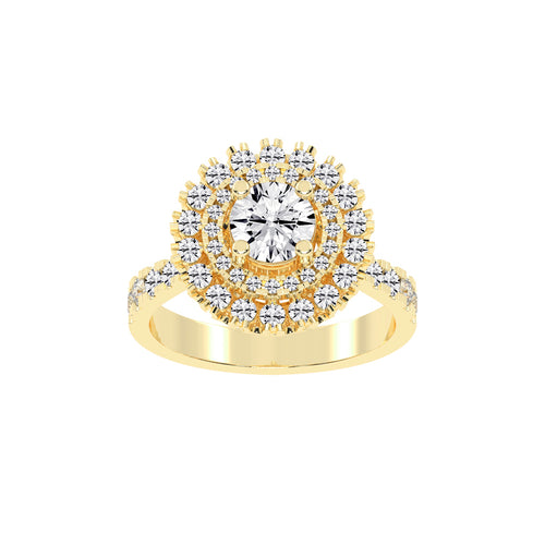 Haloastra Three Stage Round Halo Lab Diamond Ring