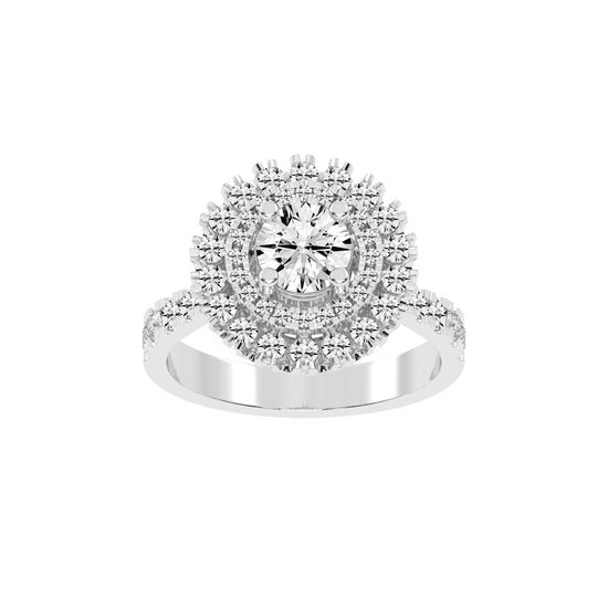 Haloastra Three Stage Round Halo Lab Diamond Ring