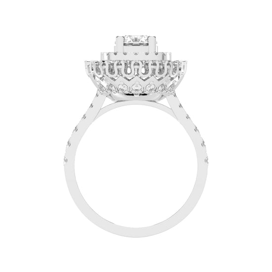 Haloastra Three Stage Round Halo Lab Diamond Ring