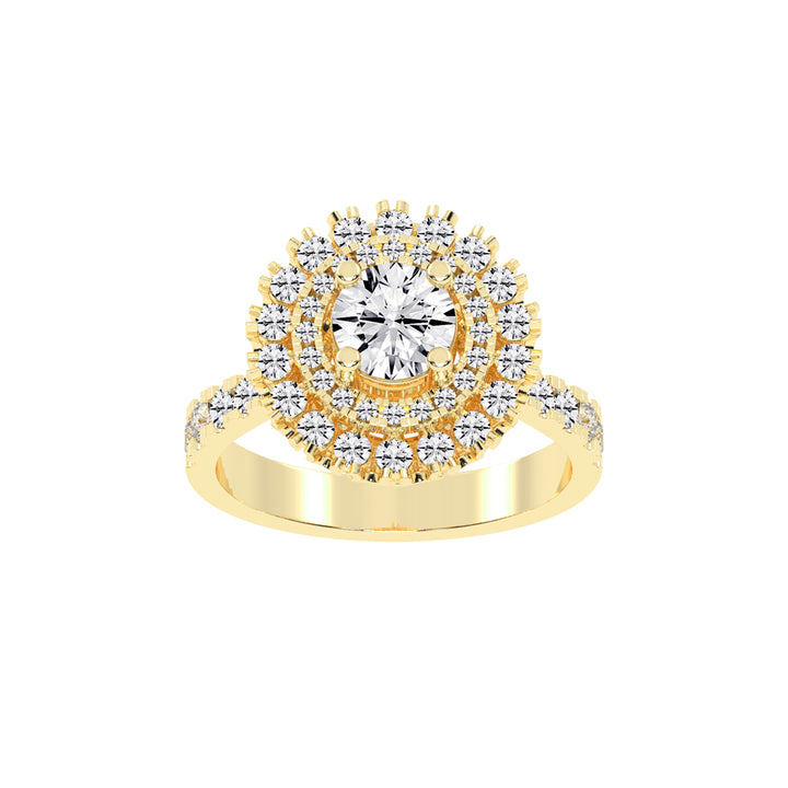 Haloastra Three Stage Round Halo Lab Diamond Ring