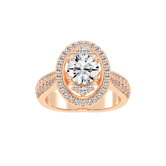 Sidafaire Cathedral Round Cut Lab Diamond Ring