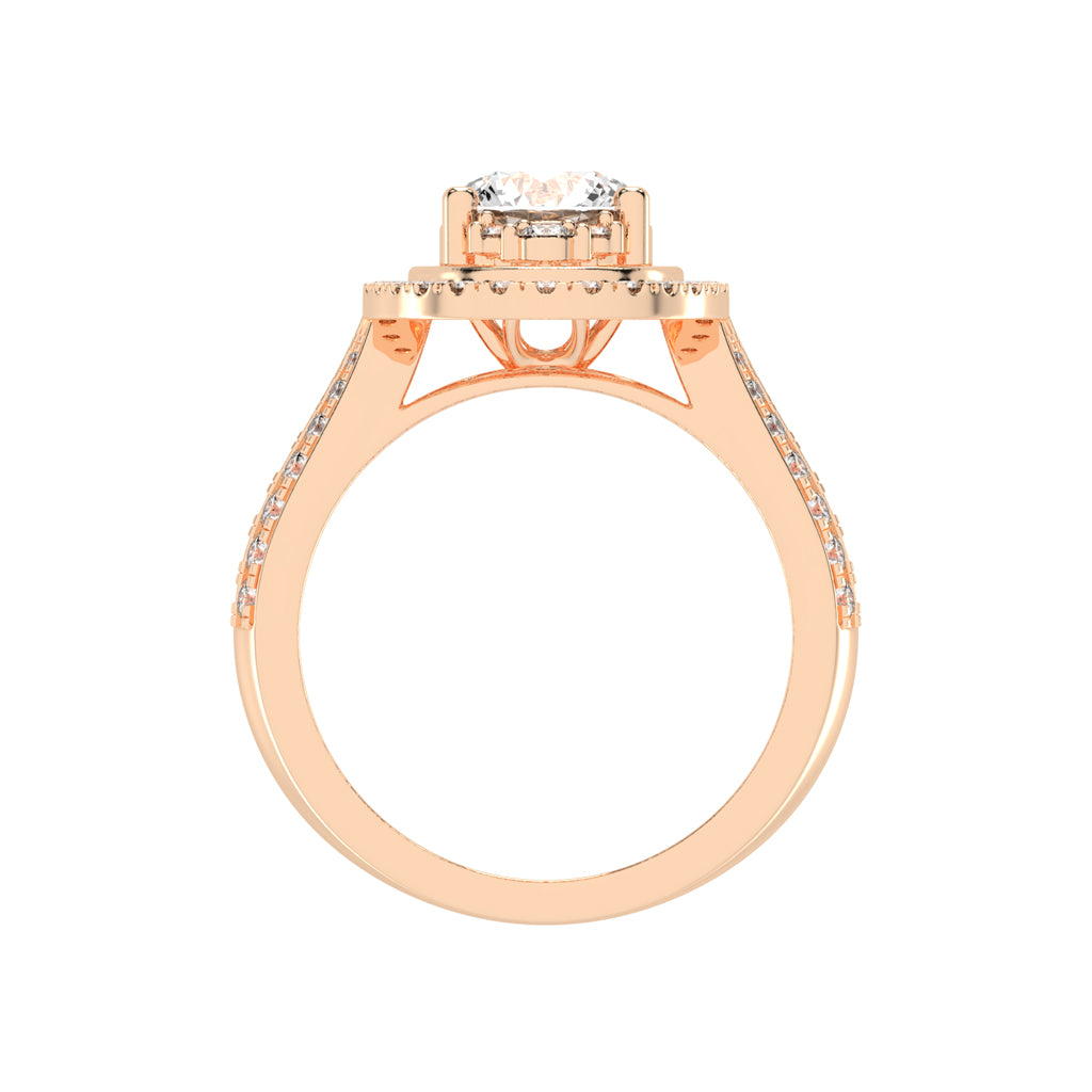 Sidafaire Cathedral Round Cut Lab Diamond Ring