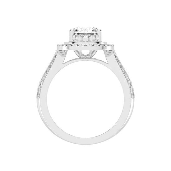 Sidafaire Cathedral Round Cut Lab Diamond Ring