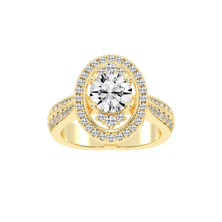 Sidafaire Cathedral Round Cut Lab Diamond Ring