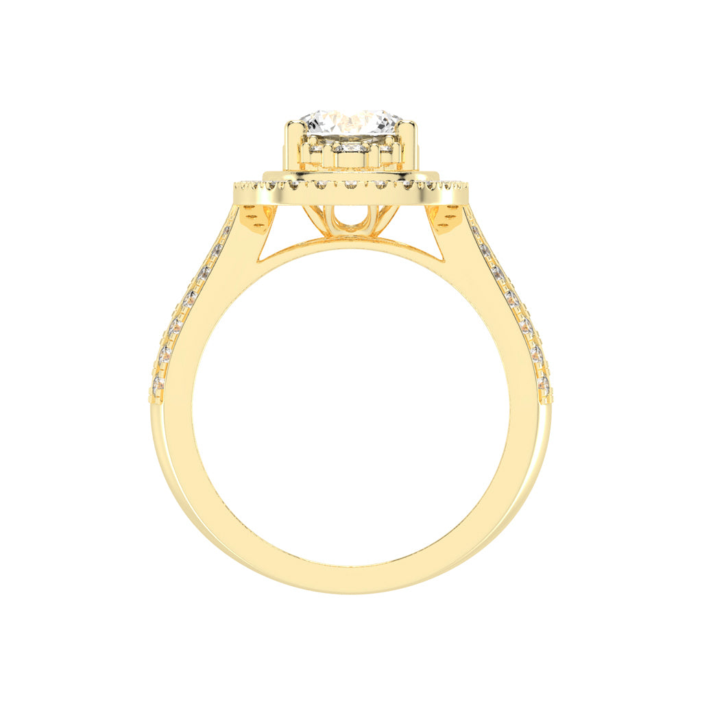 Sidafaire Cathedral Round Cut Lab Diamond Ring