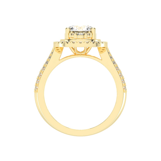 Sidafaire Cathedral Round Cut Lab Diamond Ring