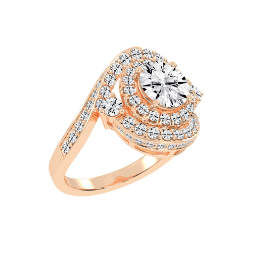 Chimerra Freeform Round Cut Classic Lab Diamond Ring