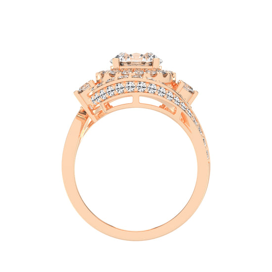 Chimerra Freeform Round Cut Classic Lab Diamond Ring