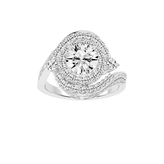 Chimerra Freeform Round Cut Classic Lab Diamond Ring