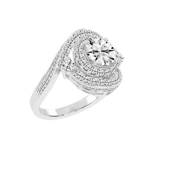 Chimerra Freeform Round Cut Classic Lab Diamond Ring