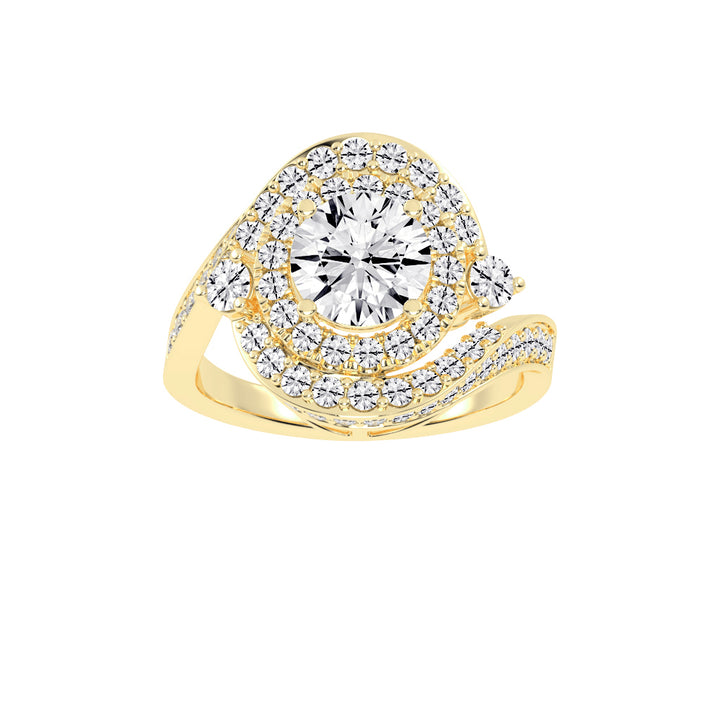 Chimerra Freeform Round Cut Classic Lab Diamond Ring