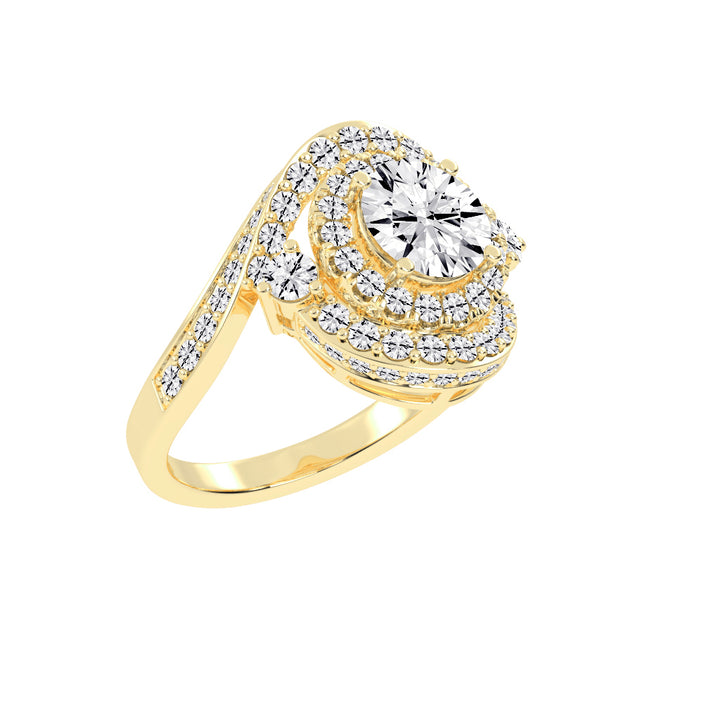 Chimerra Freeform Round Cut Classic Lab Diamond Ring
