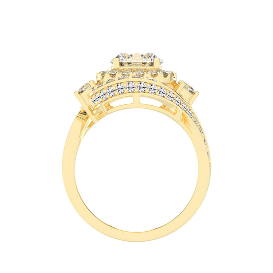 Chimerra Freeform Round Cut Classic Lab Diamond Ring