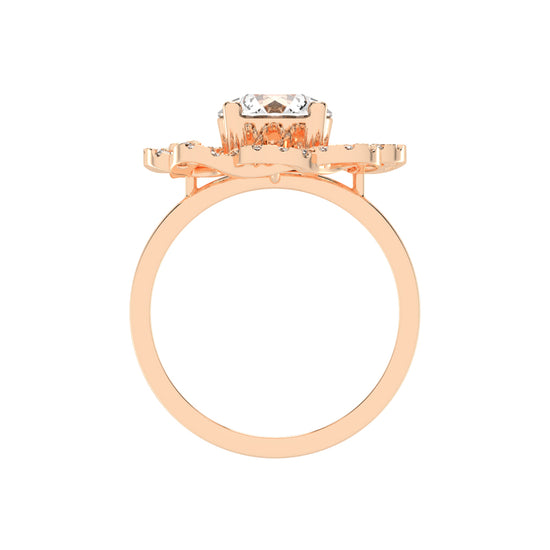 Veloretta Four Prong Round Lab Diamond Ring