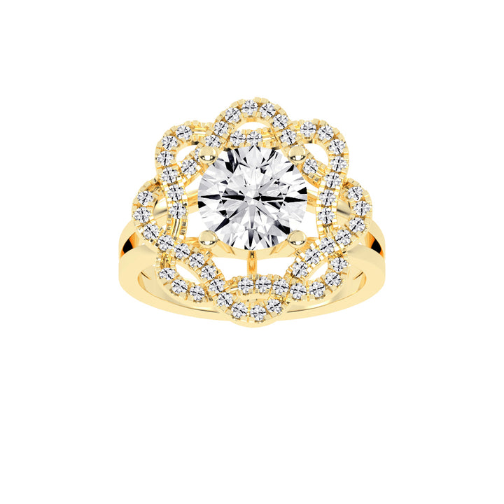 Veloretta Four Prong Round Lab Diamond Ring