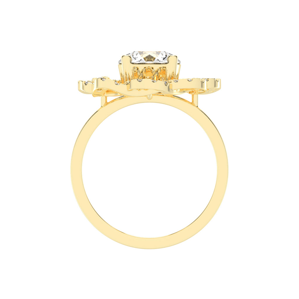Veloretta Four Prong Round Lab Diamond Ring