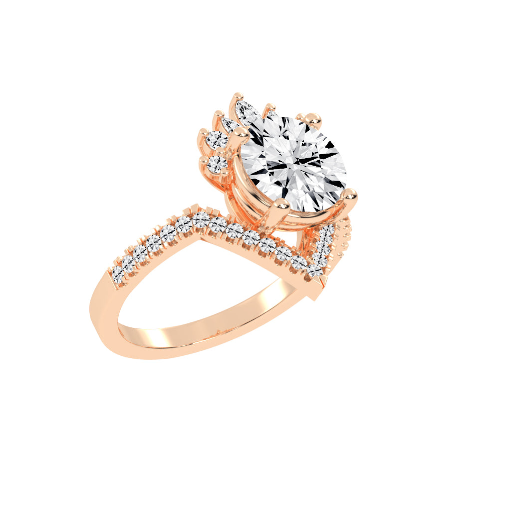 Cervaluxe Crown Style Lab Diamond Ring