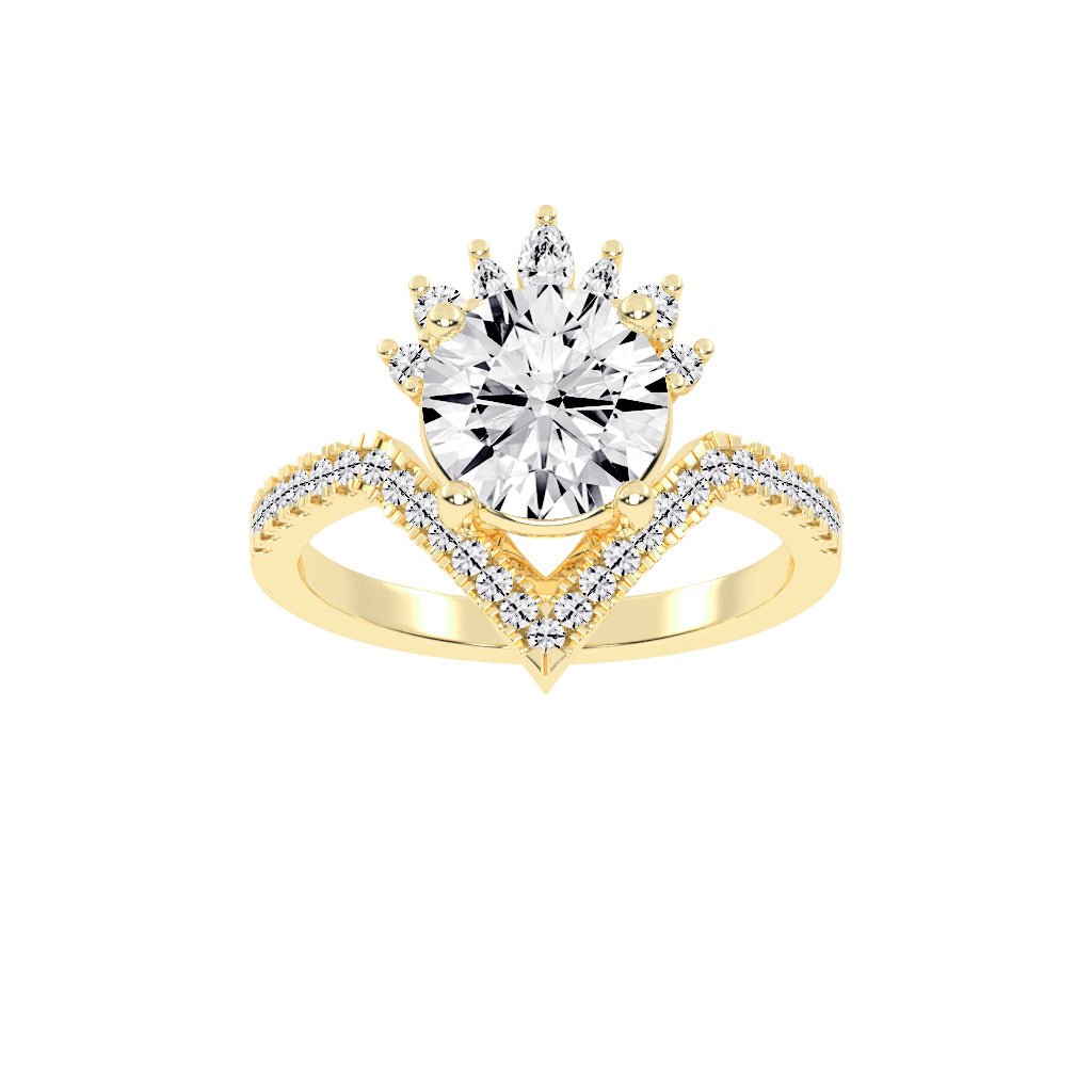 Cervaluxe Crown Style Lab Diamond Ring