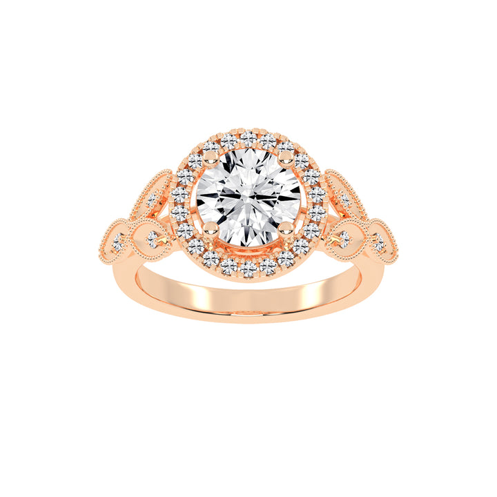 Halexia Standard Round Cut Halo Lab Diamond Ring