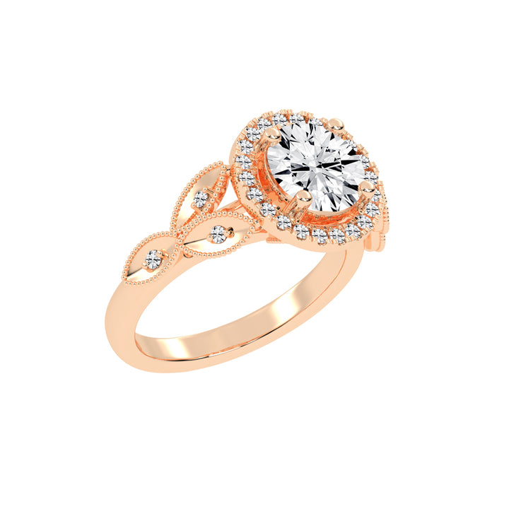 Halexia Standard Round Cut Halo Lab Diamond Ring