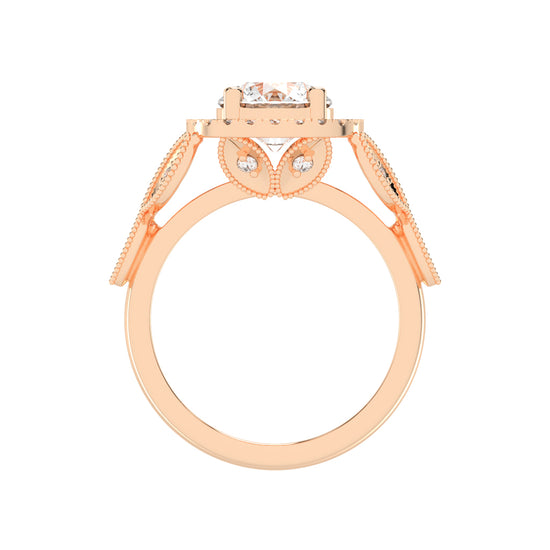 Halexia Standard Round Cut Halo Lab Diamond Ring