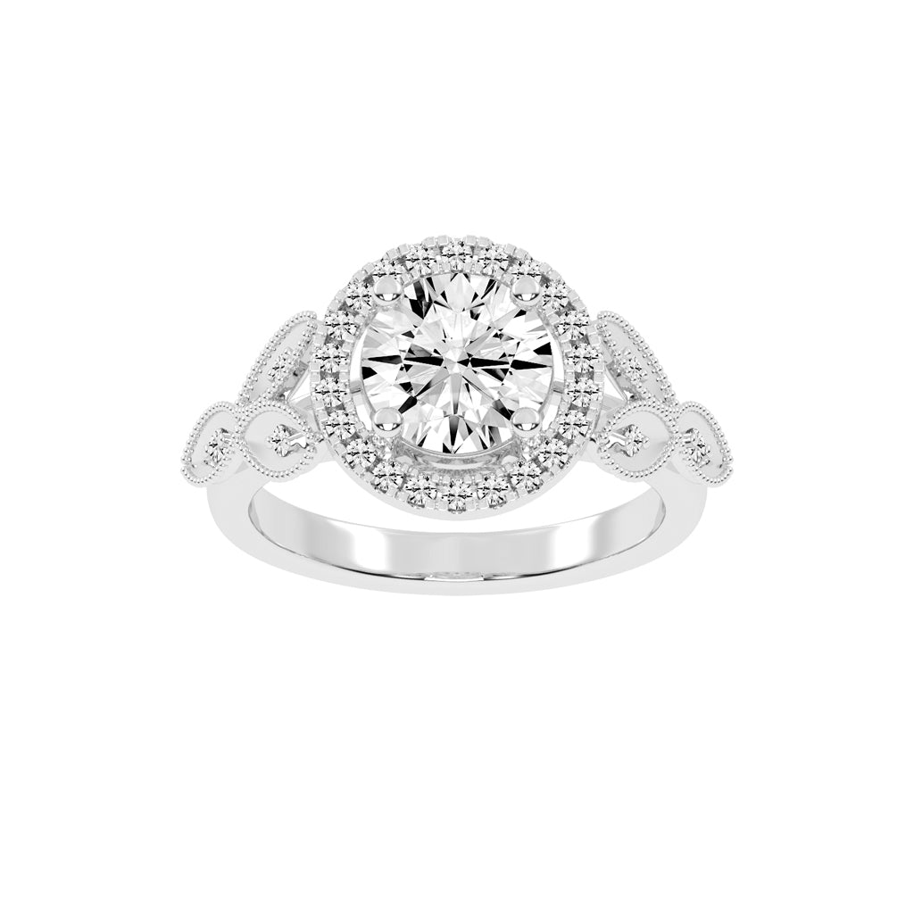 Halexia Standard Round Cut Halo Lab Diamond Ring