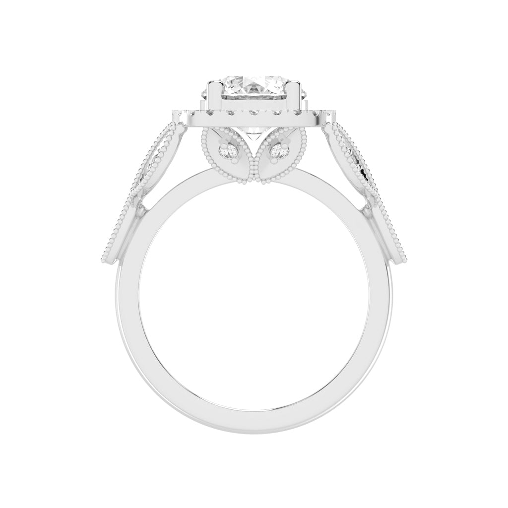Halexia Standard Round Cut Halo Lab Diamond Ring