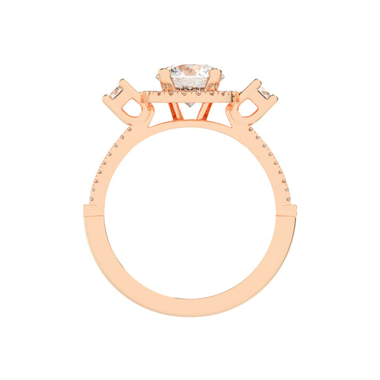Dynavora Split Shank Round Cut Classic Lab Diamond Ring