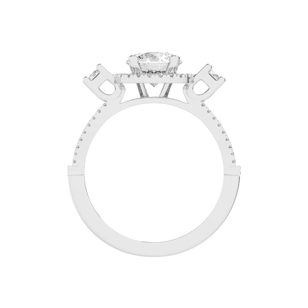 Dynavora Split Shank Round Cut Classic Lab Diamond Ring