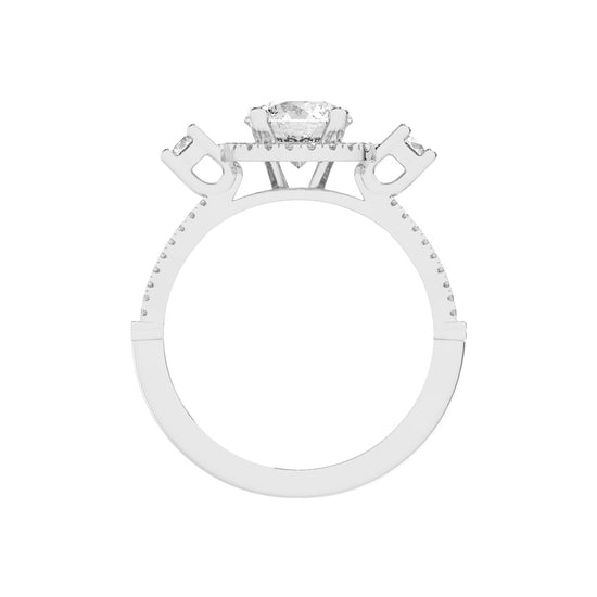 Dynavora Split Shank Round Cut Classic Lab Diamond Ring
