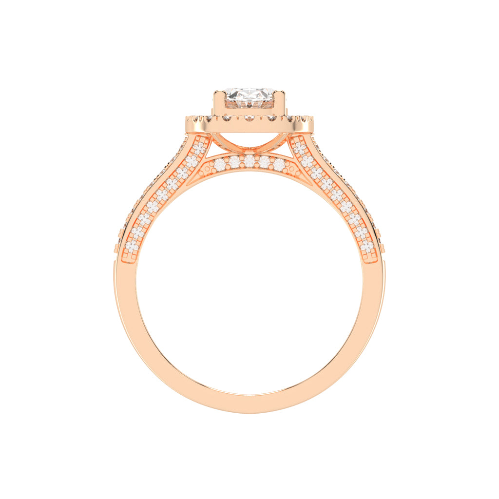Affiancea Halo Oval Cut Engagement Lab Diamond Ring
