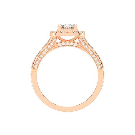 Affiancea Halo Oval Cut Engagement Lab Diamond Ring