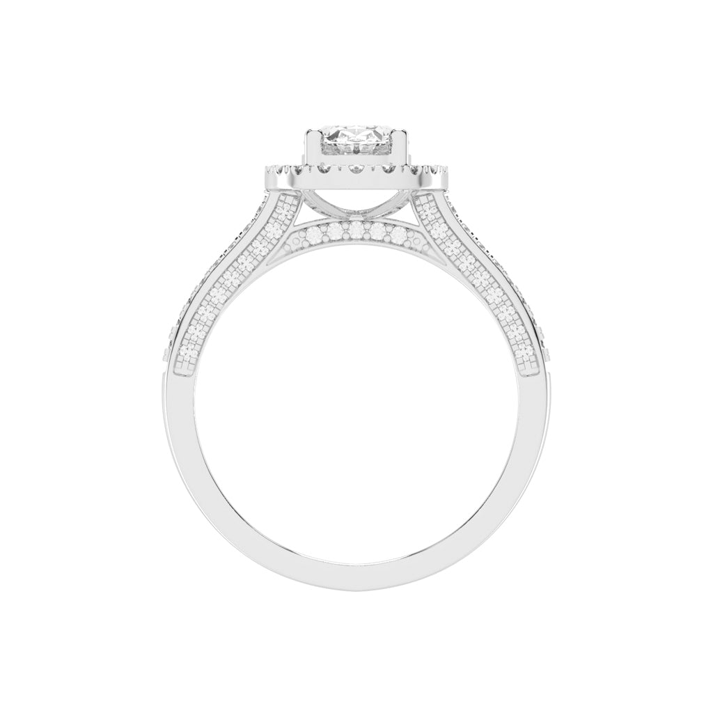 Affiancea Halo Oval Cut Engagement Lab Diamond Ring