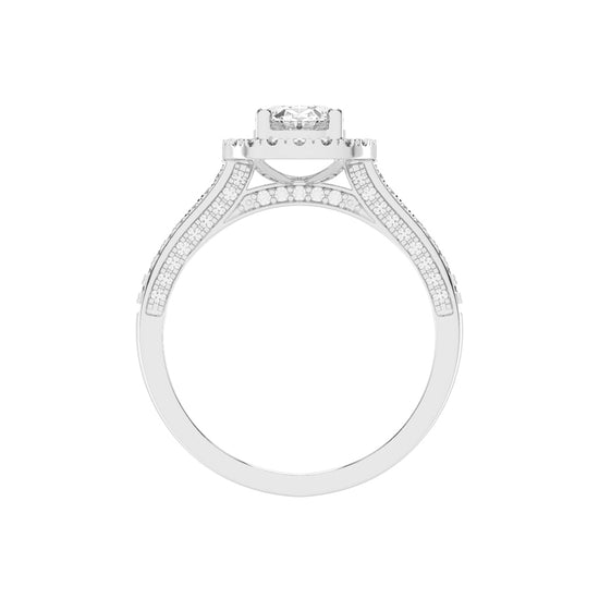 Affiancea Halo Oval Cut Engagement Lab Diamond Ring